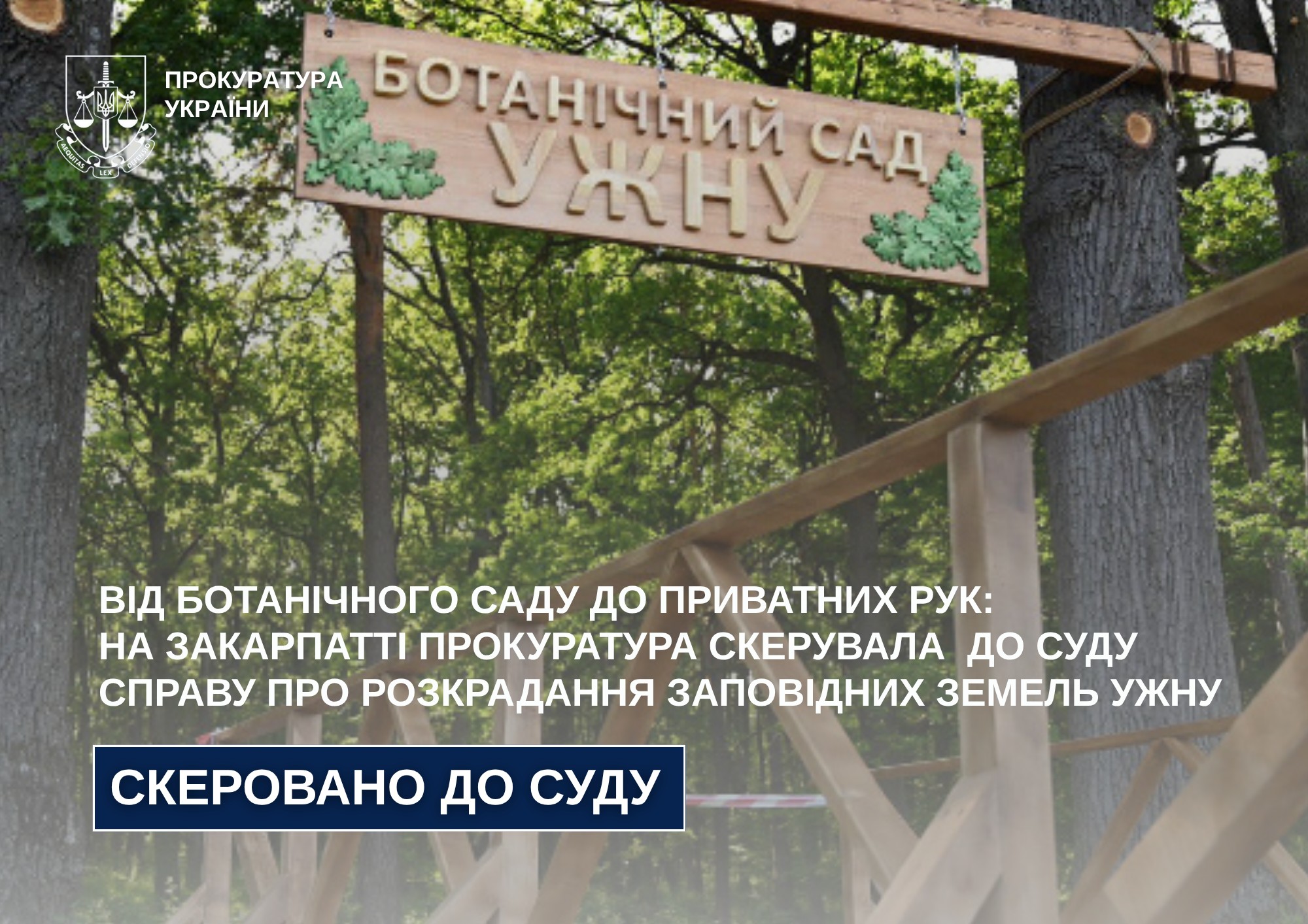 Чотирьох колишніх посадовців Держземагентства судитимуть за схему з землями ботанічного саду УжНУ