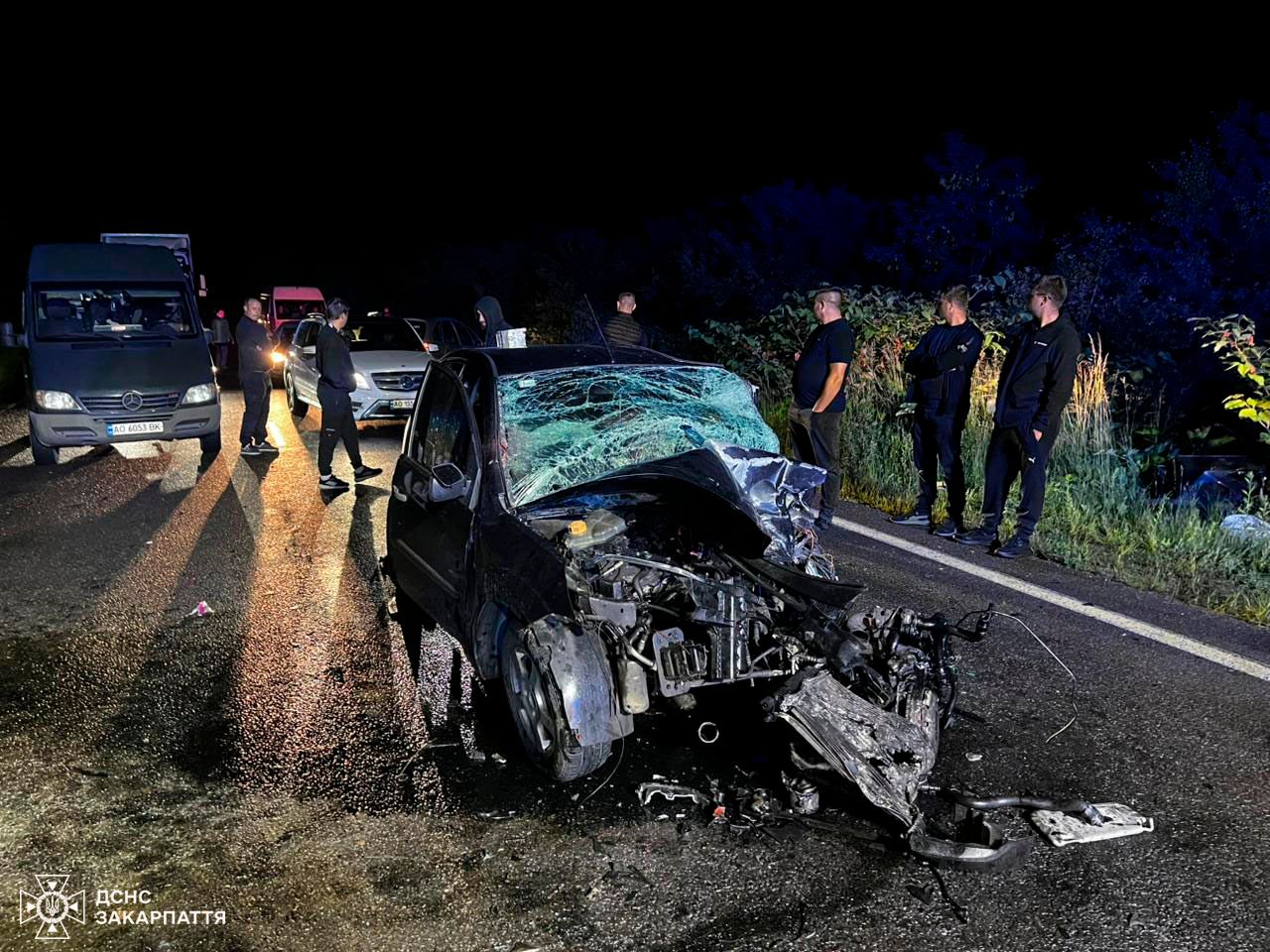 Наслідки ДТП у селі Залужжя на Мукачівщині