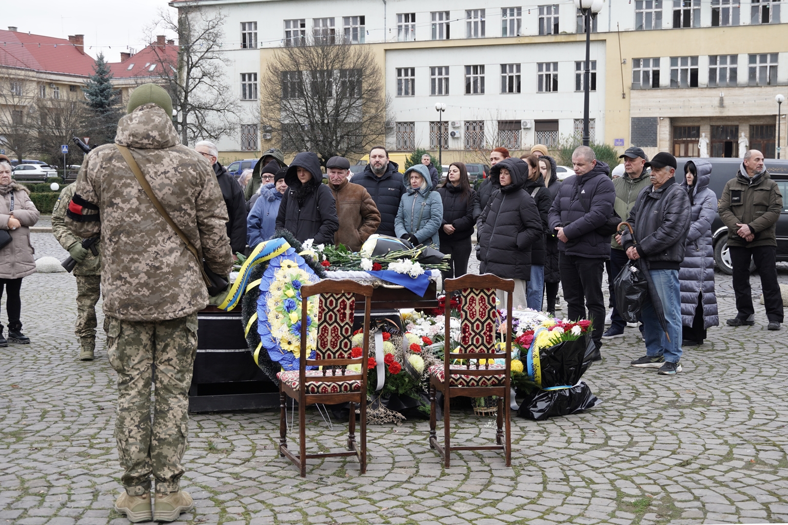 Прощання з полеглим воїном Олександром Горошником