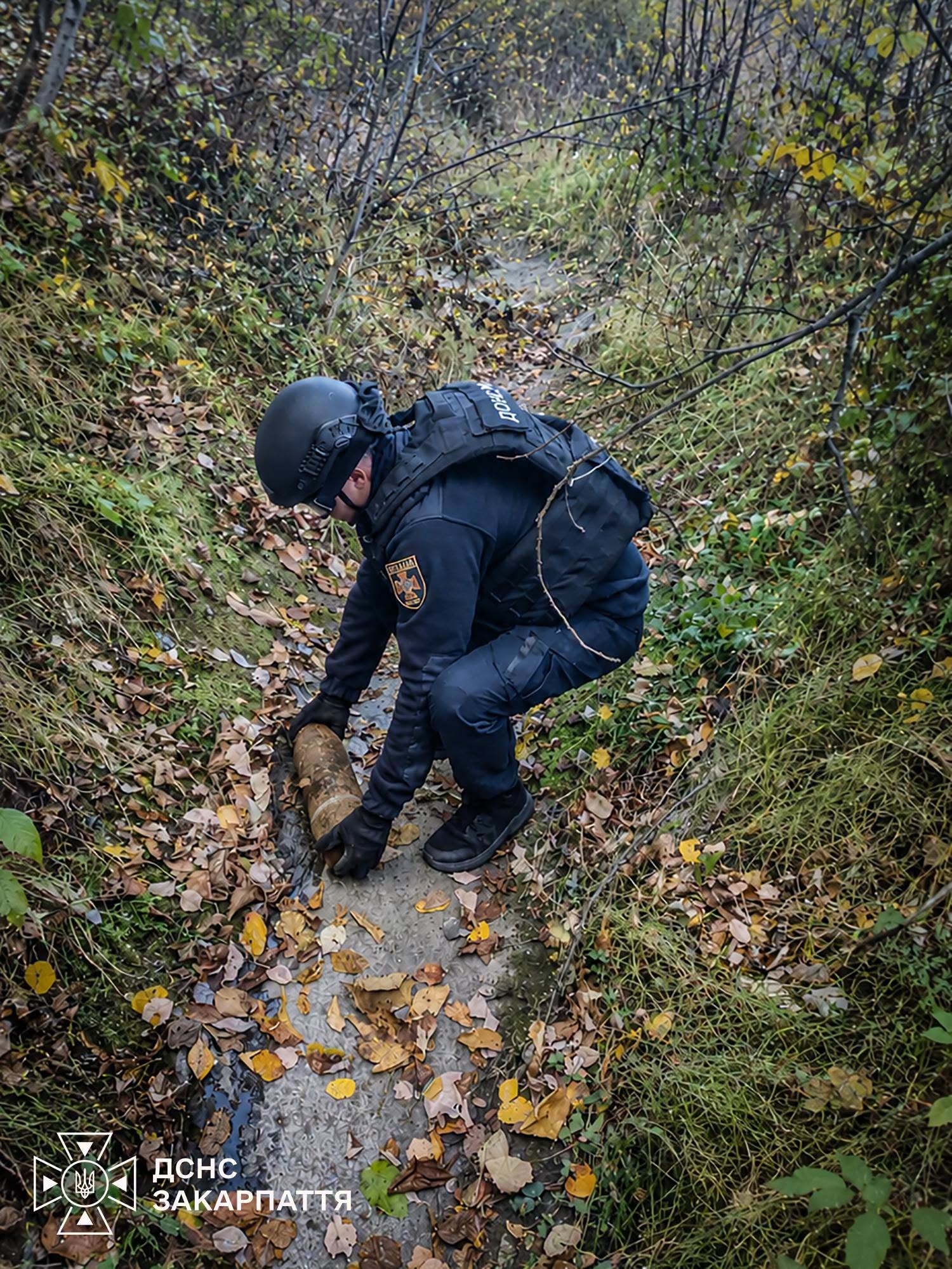 На Воловеччині жінка знайшла на узбіччі дороги старий снаряд