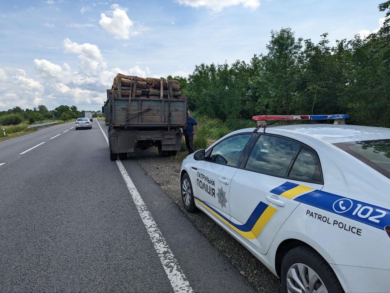 Фото авто з нелегальною деревиною
