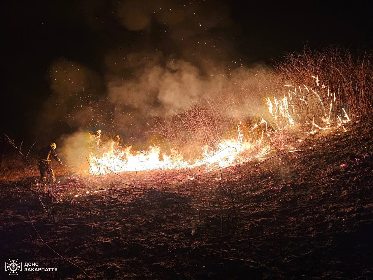 Часто надзвичайникам доводиться "втихомирювати" полум‘я і вночі 