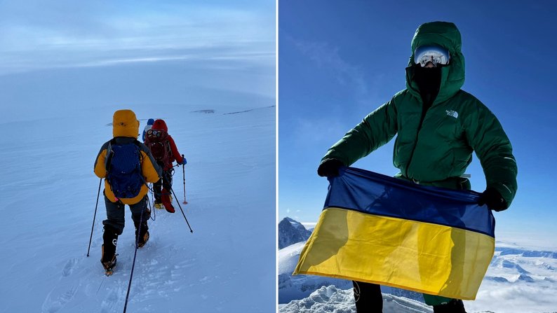 Михайло Переганя з прапором України