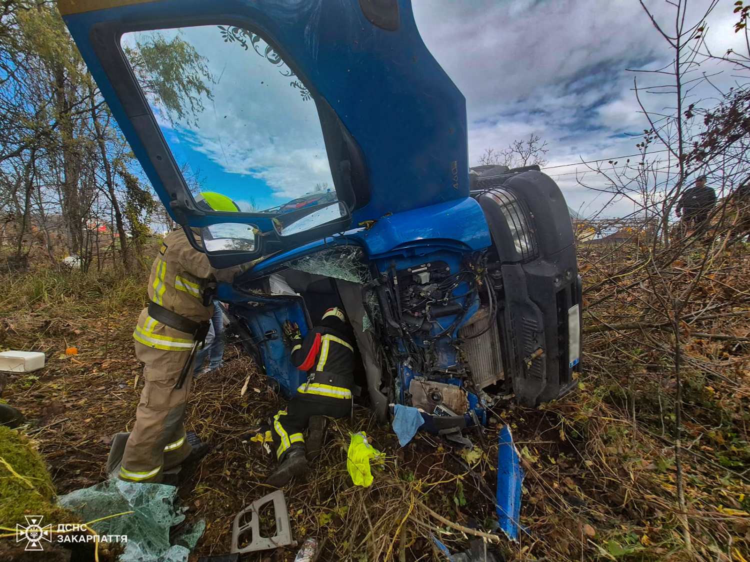 Перекинувся бетонозмішувач у селі Гать