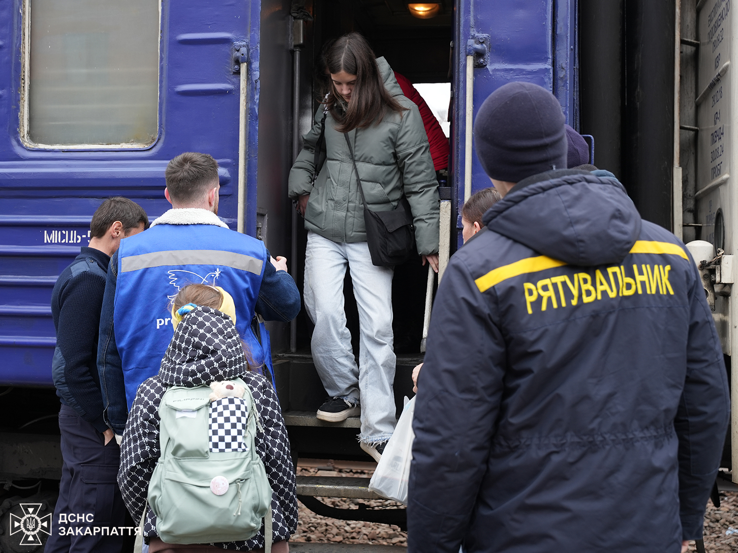 Прибуття евакуаційного поїзда до Мукачева