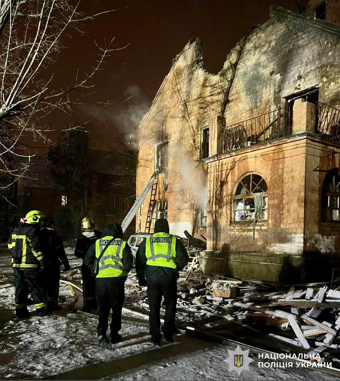 Наслідки нічного російського обстрілу, Київ 9 січня