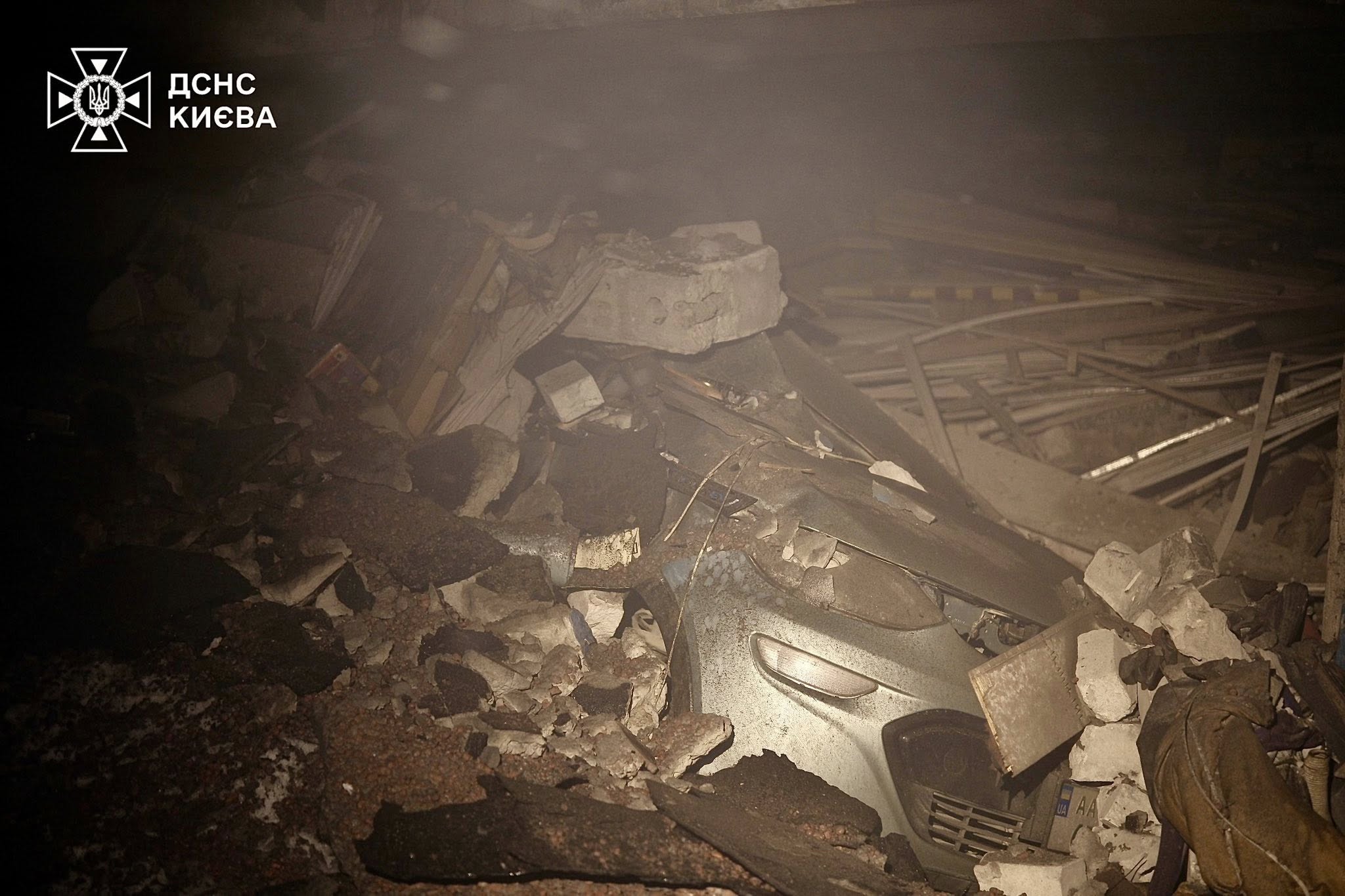 Наслідки нічного російського обстрілу, Київ 9 січня