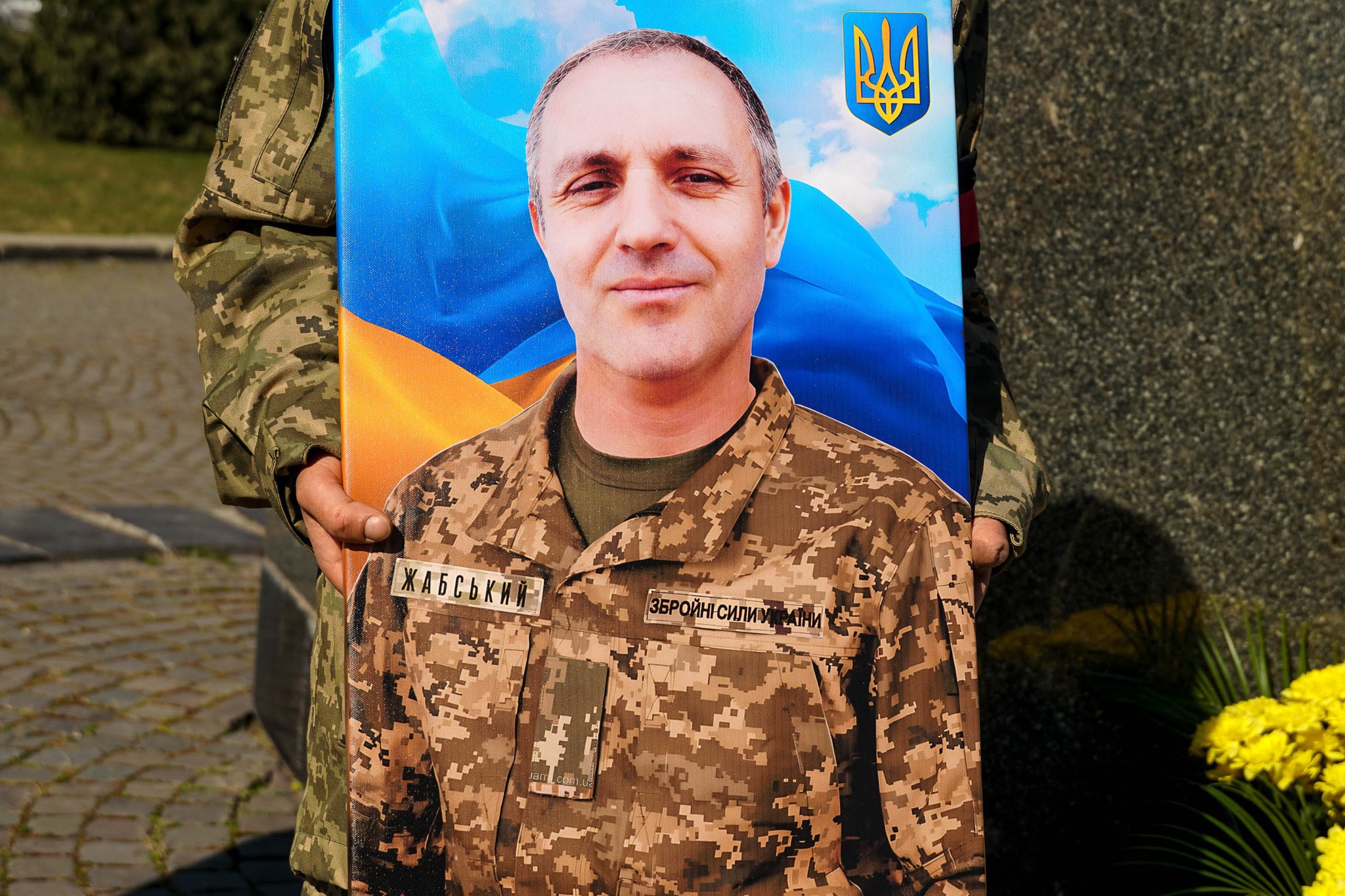 Прощання із полеглим військовим Андрієм Жабським в Ужгороді