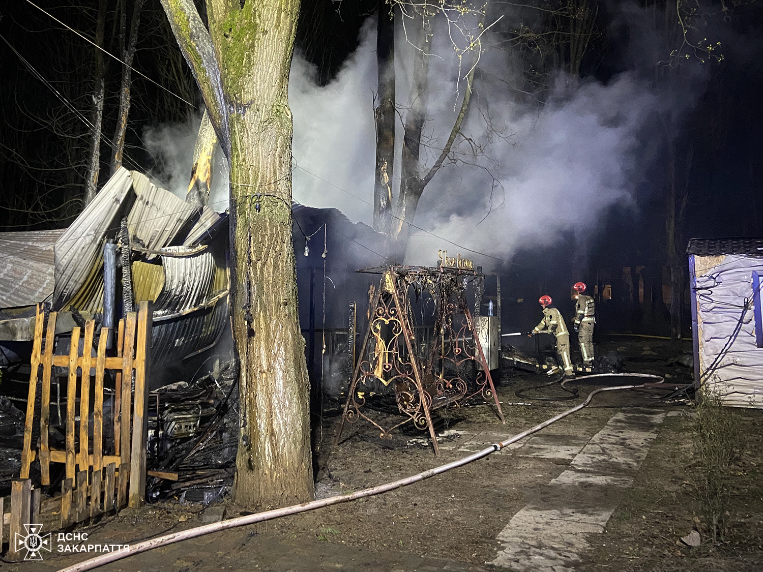 Наслідки пожежі у Боздоському парку