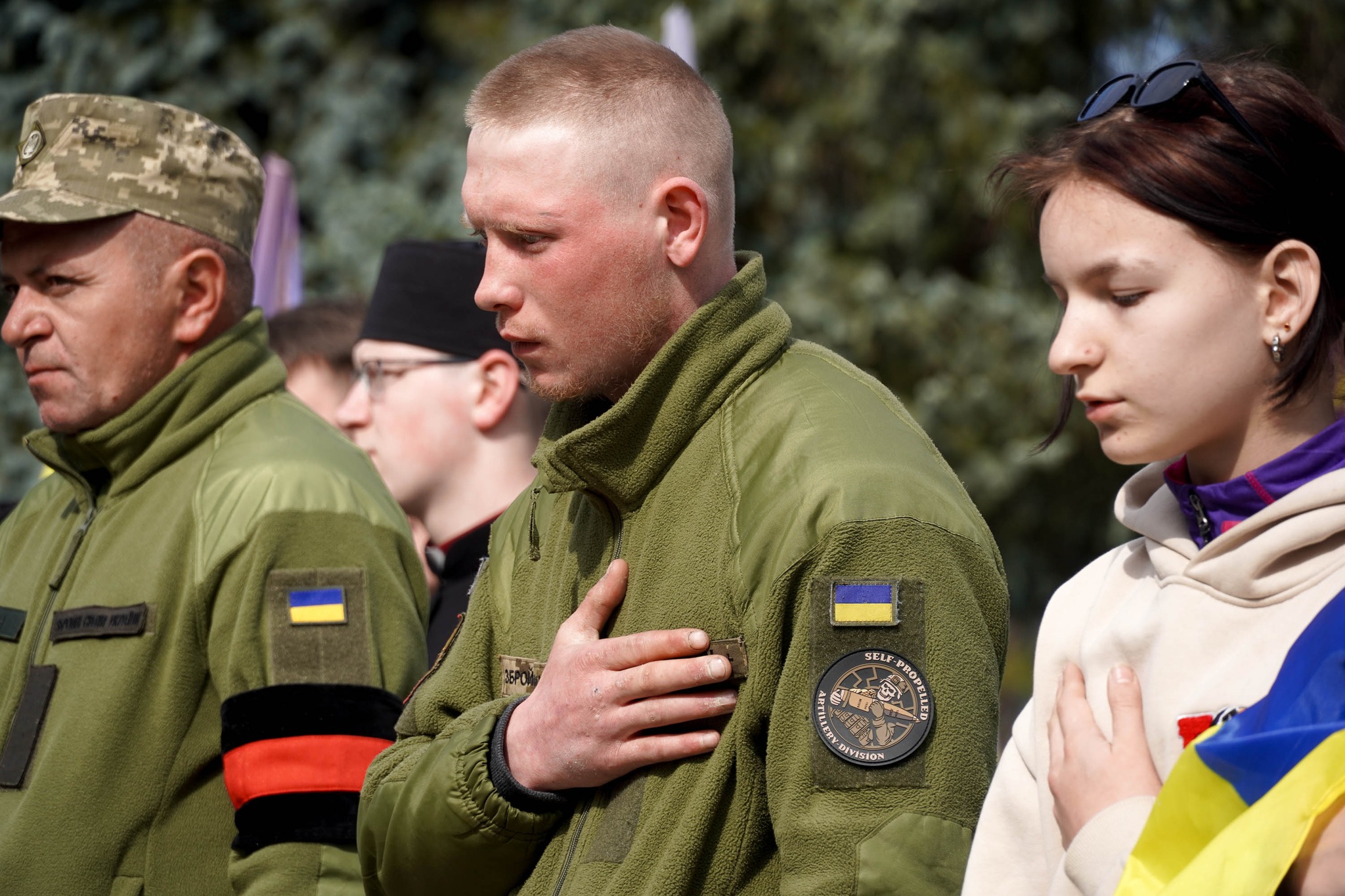 Прощання із полеглим військовим Сергієм Козаченком в Ужгороді