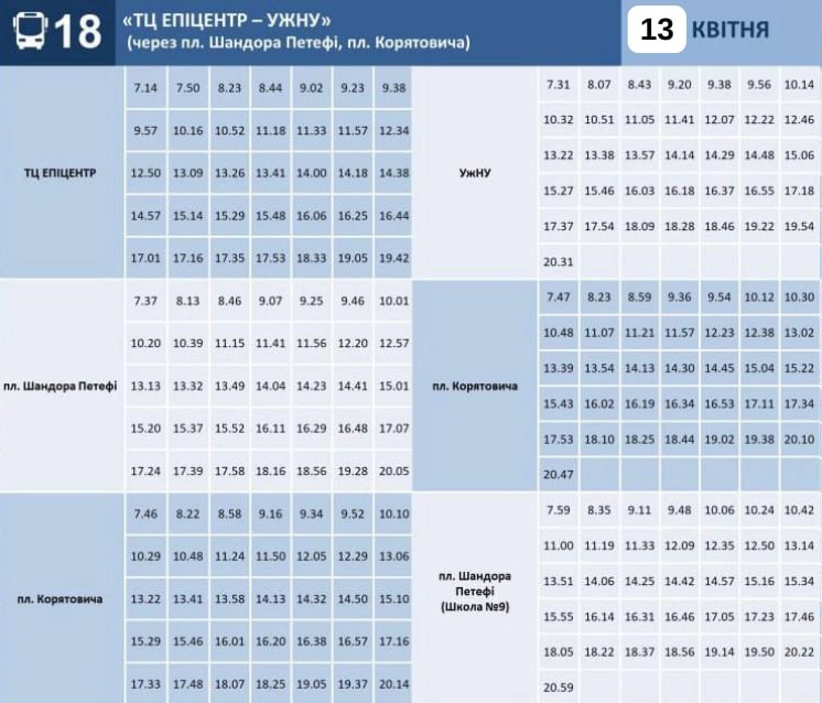 №18, 13 квітня