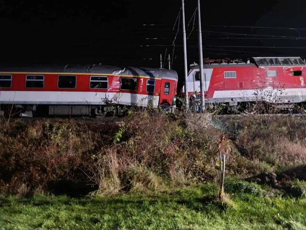 Місце зіткнення поїздів біля Братислави