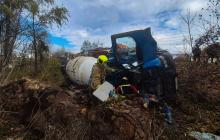 Перекинувся бетонозмішувач у селі Гать