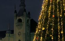 Мукачево, Ратуша, різдвяна ялинка