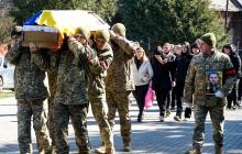 Прощання із полеглим військовим Андрієм Жабським в Ужгороді
