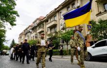 Прощання із полеглим воїном Олександром Скляровим в Ужгороді
