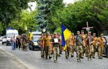 Прощання із полеглим воїном Василем Мартином в Ужгороді
