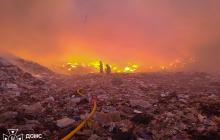 Ліквідація пожежі на сміттєзвалищі у Берегові
