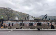 Ресторан "Бокораш" у Квасах після пожежі