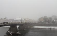 Ужгород, пішохідний міст, річка Уж