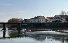 Ужгород, пішохідний міст, річка Уж