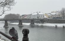 Ужгород, сніг, річка Уж